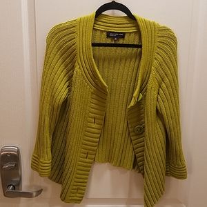 Chartreuse big button sweater